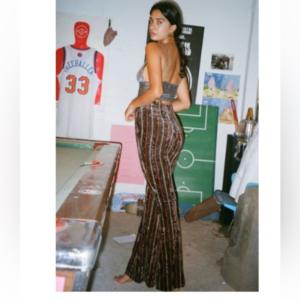 UO Crushed Velvet Flare Pant